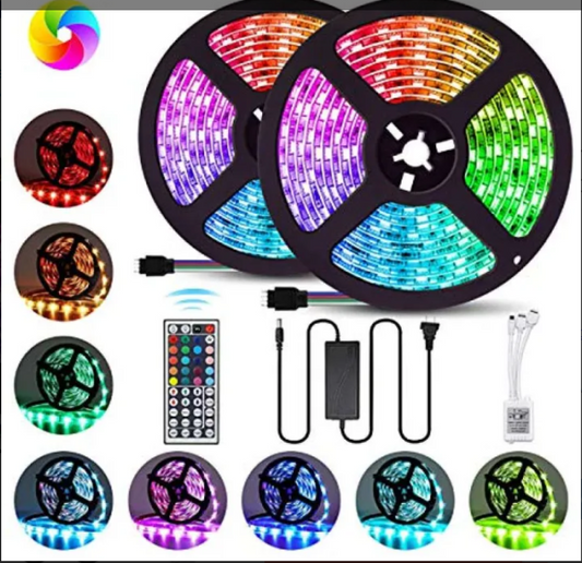 New Rgb Led Strip 5 Meter Top Quality With Remote And 12v Power Supply (multicolor)